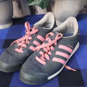 Adidas Samoa Black Sneakers with Pink Accents